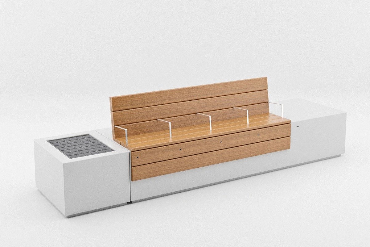 BANCO FARIA LIMA COM PAINEL SOLAR E TOMADA USB