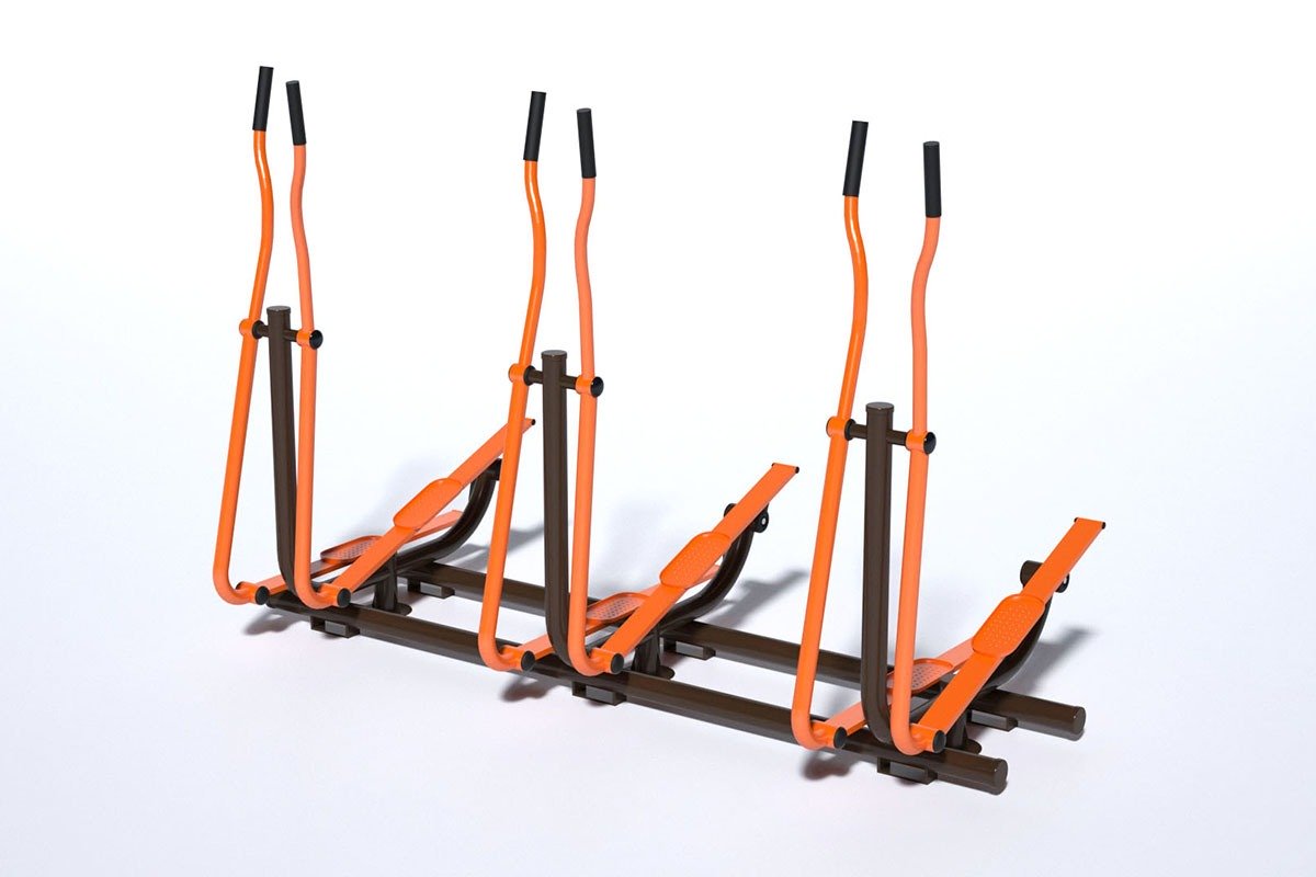 APARELHO ELÍPTICO TRIPLO PARA TERCEIRA IDADE